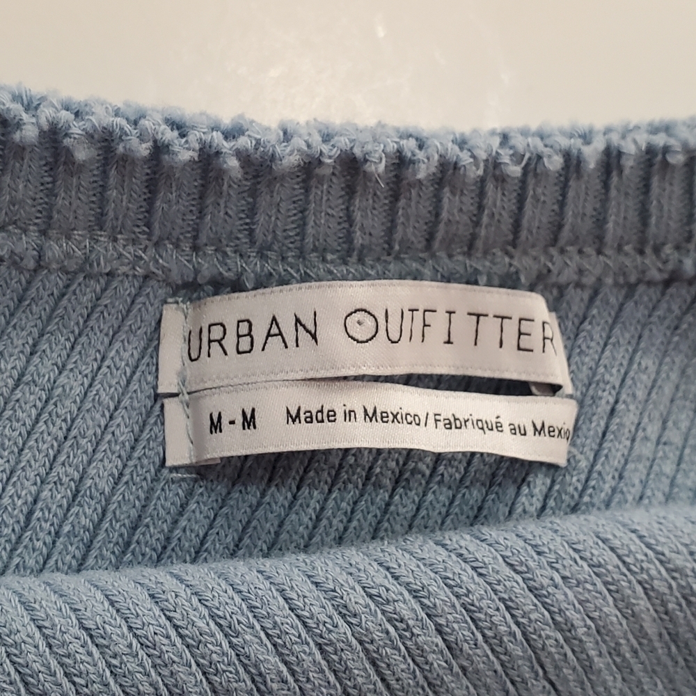 URBAN OUTFITTERS One Shoulder Ribbed Cropped Tank Top Summer Blue Size M EUC - Picture 12 of 13